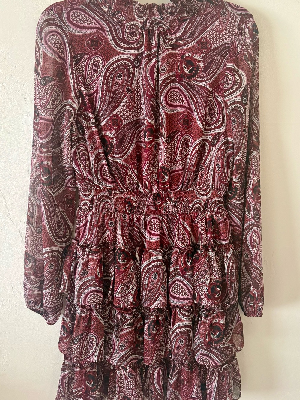 Express Women's Paisley Mini Dress in Burgundy Paisley Cocktail Formal Party